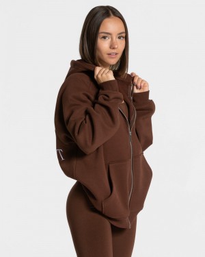 Dámské Bundy Teveo Statement Oversized Káva | FOV-3184