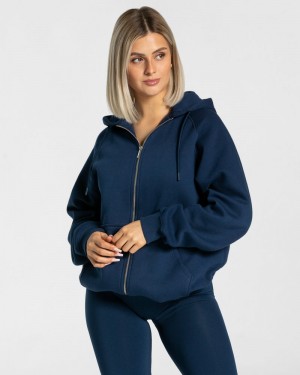 Dámské Bundy Teveo Statement Oversized Tmavě Blankyt | QOX-4492