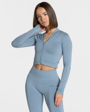 Dámské Bundy Teveo Statement Zip Šedé Blankyt | YHZ-2662