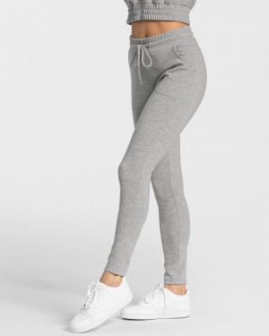 Dámské Kalhoty Jogger Teveo Classic Světle Šedé | SXN-1125