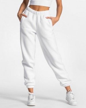 Dámské Kalhoty Jogger Teveo Iconic Oversized Bílé | NXP-6680