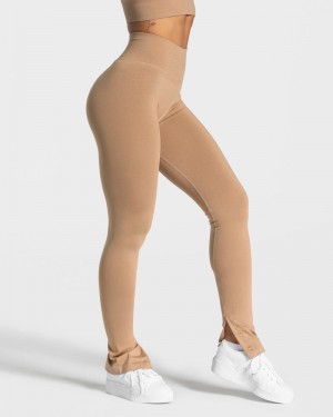 Dámské Legíny Teveo Sassy Slit Béžový | PON-5187