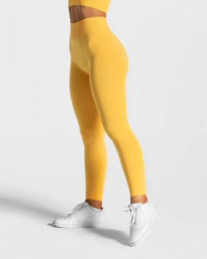 Dámské Legíny Teveo Statement Scrunch Žluté | LWW-6433