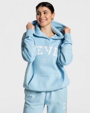Dámské Mikina s Kapucí Teveo College Oversized Blankyt | ZUB-4424