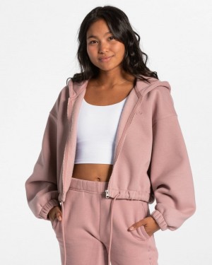 Dámské Mikina s Kapucí Teveo Iconic Oversized Zip Berry | GOE-1222