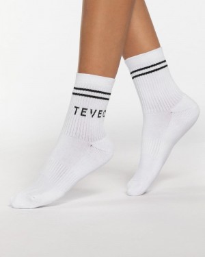 Dámské Ponožky Teveo Crew (2pcs) Bílé | ARS-2355