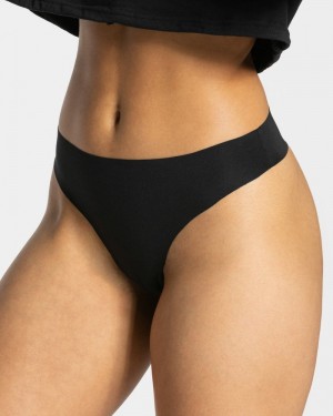 Dámské Spodní Prádlo Teveo Seamless Tanga (2pcs) Černé | JGL-9754