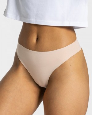 Dámské Spodní Prádlo Teveo Seamless Tanga (2s) Béžový | UMX-2910