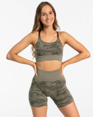 Dámské Sportovní Podprsenka Teveo Camo Hnědožlutý | PFO-8027