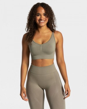 Dámské Sportovní Podprsenka Teveo Charming Scrunch Hnědožlutý | ZAY-3148