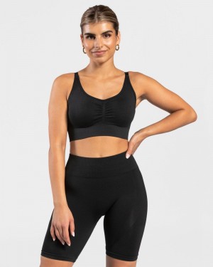 Dámské Sportovní Podprsenka Teveo Charming Scrunch Černé | PZF-4263