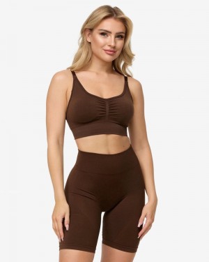 Dámské Sportovní Podprsenka Teveo Charming Scrunch Hnědé | NDC-3659