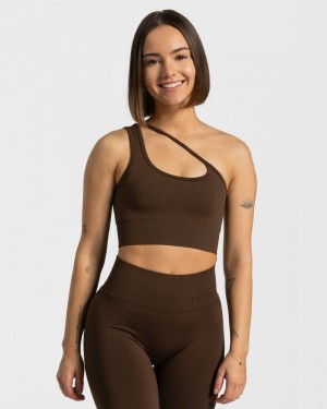 Dámské Sportovní Podprsenka Teveo Sassy One Shoulder Hnědé | MXV-9486