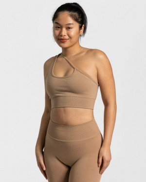 Dámské Sportovní Podprsenka Teveo Sassy One Shoulder Béžový | SPT-7866