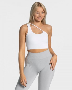Dámské Sportovní Podprsenka Teveo Sassy One Shoulder Bílé | EOB-9039