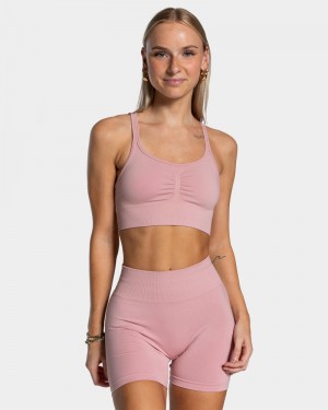 Dámské Sportovní Podprsenka Teveo Timeless Scrunch Růžové | GJX-4454