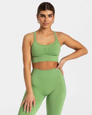 Dámské Sportovní Podprsenka Teveo Timeless Scrunch Olivy Zelené | RLT-7715