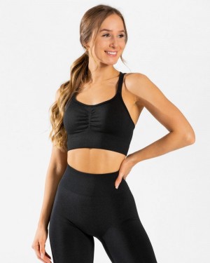 Dámské Sportovní Podprsenka Teveo Timeless Scrunch Černé | JIQ-4690