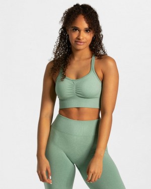 Dámské Sportovní Podprsenka Teveo Timeless Scrunch Olivy Zelené | MZL-0961
