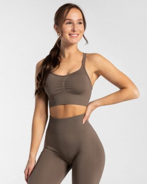 Dámské Sportovní Podprsenka Teveo Timeless Scrunch Šedé Hnědé | TCZ-7775