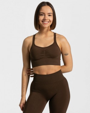 Dámské Sportovní Podprsenka Teveo Timeless Scrunch Tmavě Hnědé | KWA-5886