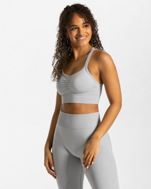 Dámské Sportovní Podprsenka Teveo Timeless Scrunch Světle Šedé | KAS-5679