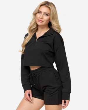 Dámské Svetr Teveo Charming Zip Černé | KFM-7268
