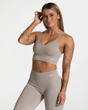 Dámské Topy Teveo Elegantní Cross Šedé | MLE-8025