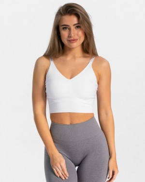 Dámské Topy Teveo Essential V-top Bílé | UVX-1206