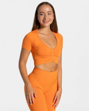 Dámské Topy Teveo Focus Crop Oranžové | BOZ-4507