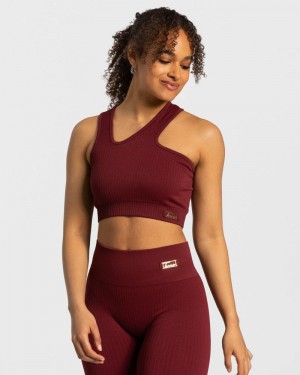 Dámské Topy Teveo Golden Asymmetric Vínové | KNO-7357