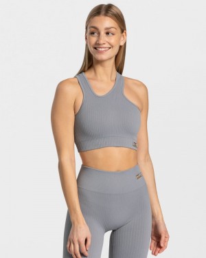 Dámské Topy Teveo Golden Asymmetric Šedé | KGP-7238