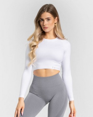 Dámské Topy Teveo Power Long Sleeve Bílé | XXT-2547