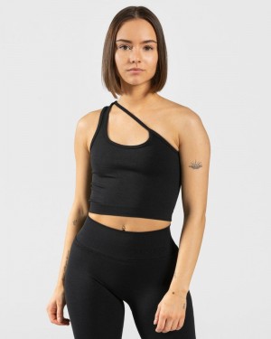 Dámské Topy Teveo Sassy One Shoulder Černé | PBT-2900