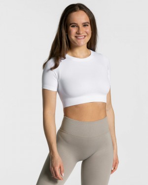 Dámské Topy Teveo Sensation Crop Bílé | THC-1788