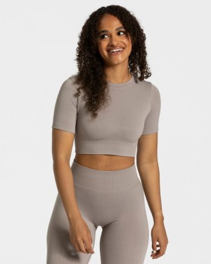 Dámské Topy Teveo Sensation Crop Šedé | MFV-1056