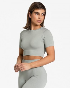 Dámské Topy Teveo Sensation Crop Šedé | RAF-3476