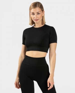 Dámské Topy Teveo Sensation Crop Černé | FYT-5361