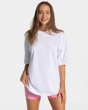 Dámské Tričko Teveo Candy Oversized Bílé | BKG-9882