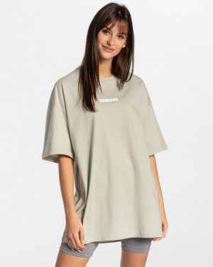 Dámské Tričko Teveo Iconic Oversized Olivy Zelené | CJN-4528